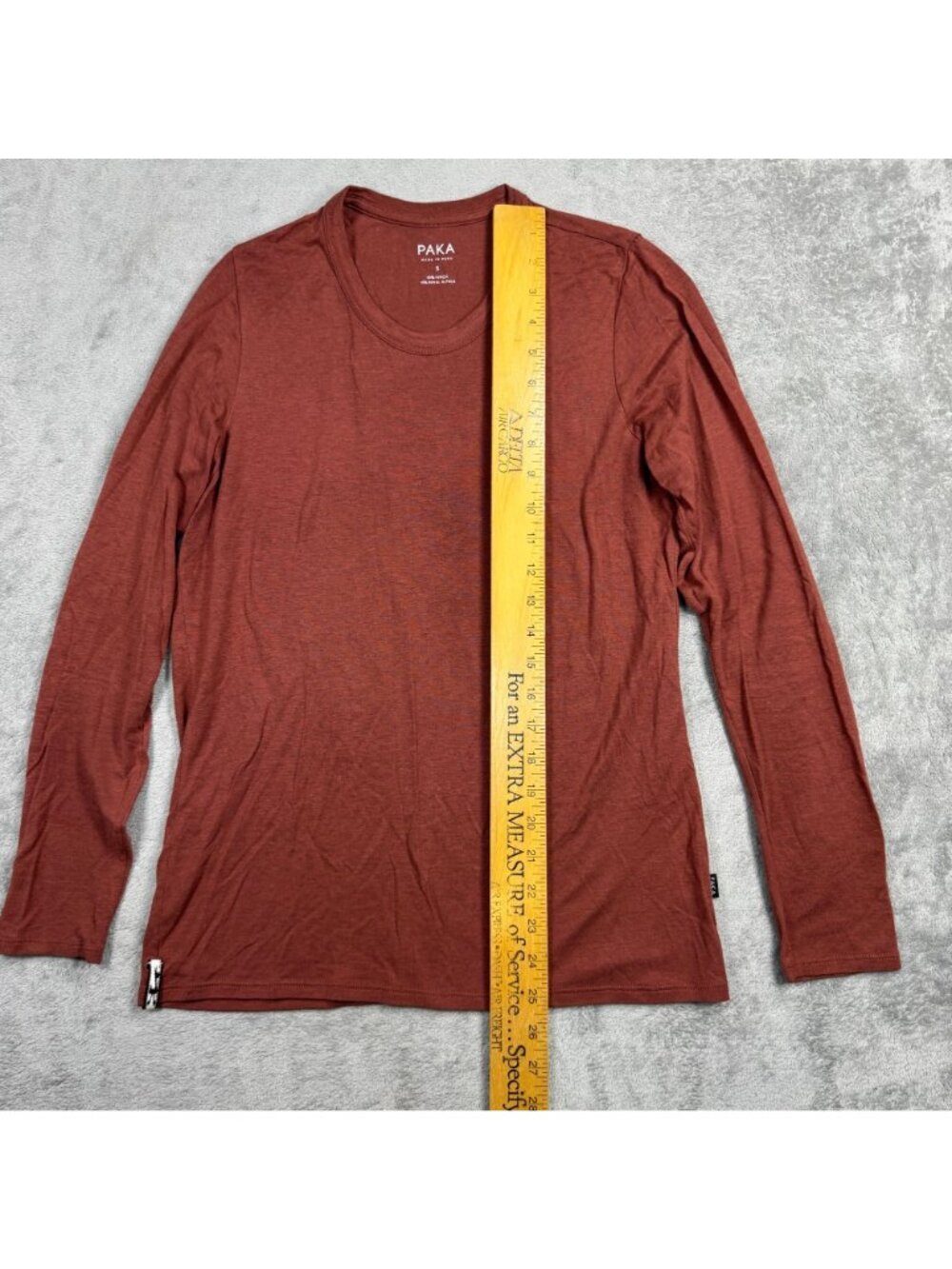 PAKA Royal Alpaca Blend Crewneck Red Pullover Long Sleeve Shirt Sz S Lightweight - Picture 8 of 9
